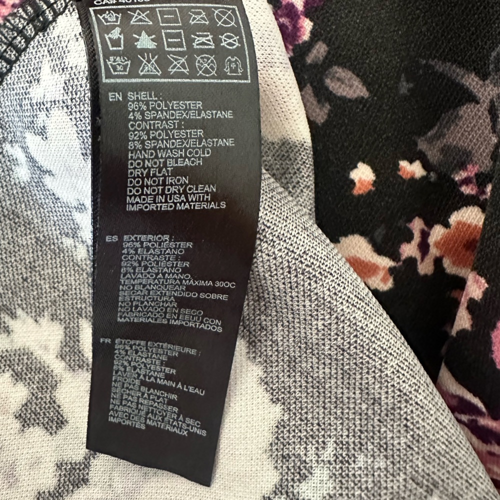 Forever 21 Floral Cutout Waist Floral Mini Dress Black with Pale Pink Roses - Picture 5 of 7